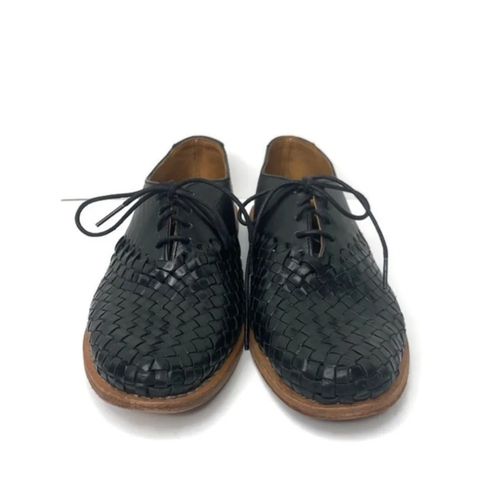 Will Leather Goods Black Woven Oxfords ANTHROPOLOGIE Shoes Sz 6.5